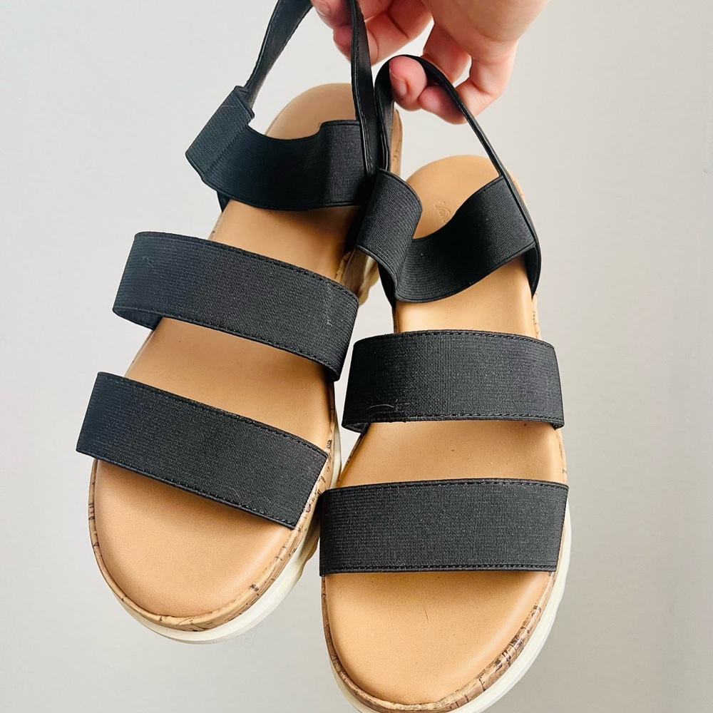 Black platform sandals